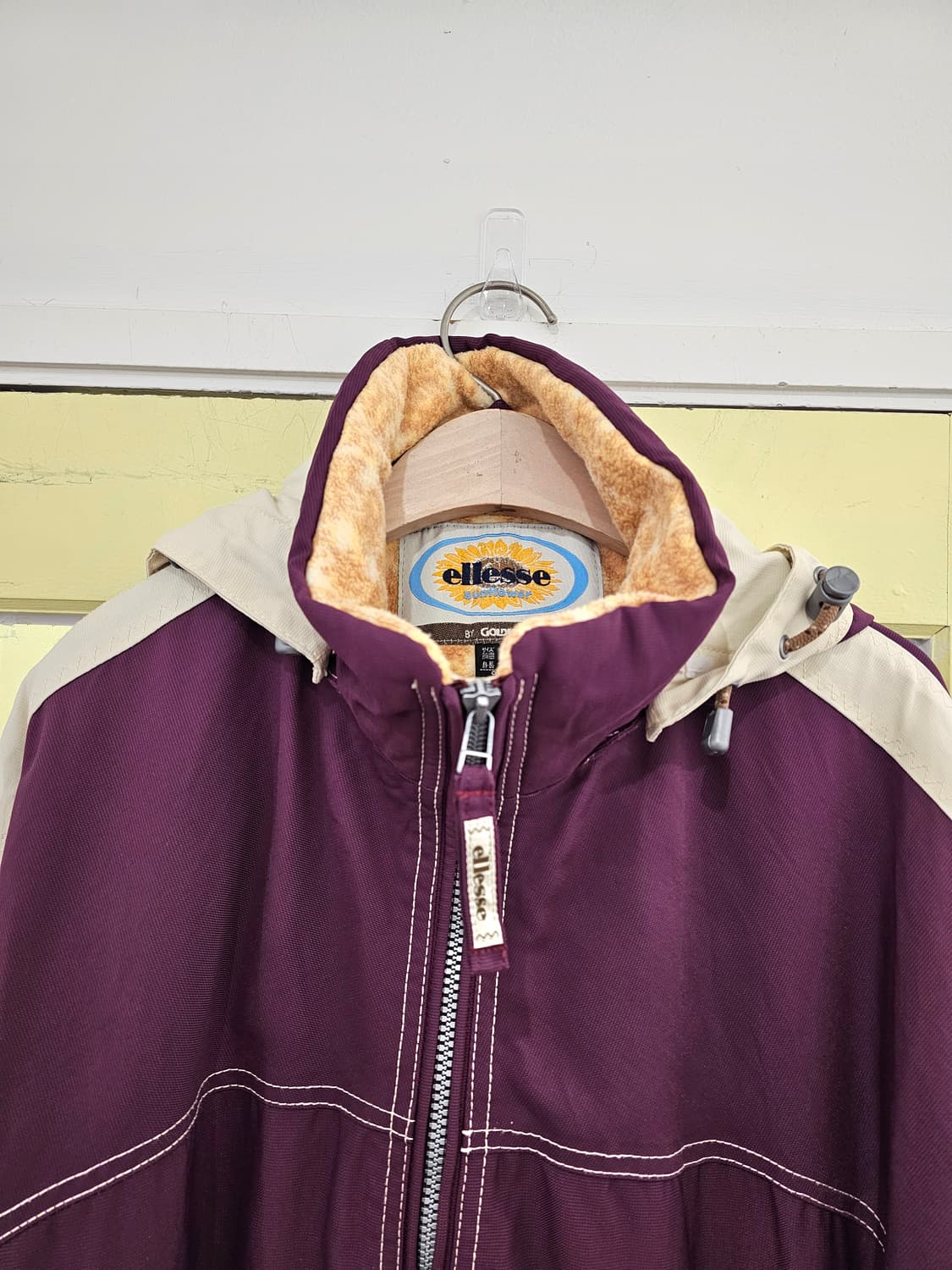 90's ellesse sunflower 퍼플 소프트쉘 후드자켓 상품이미지4