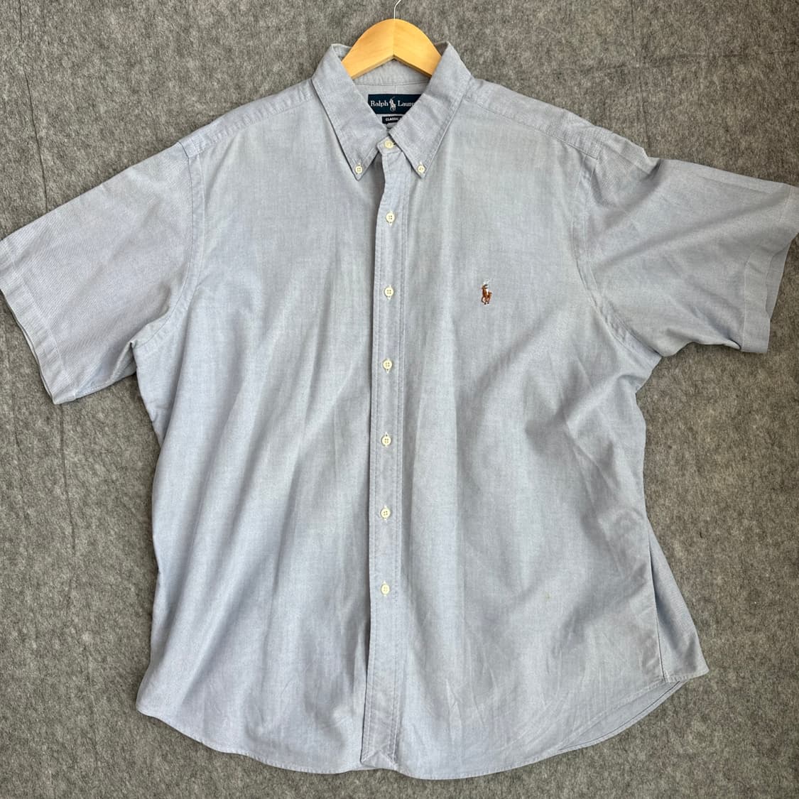 폴로 랄프로렌 클래식핏 멀티포니 자수 옥스퍼드 반팔 셔츠 블루 XL  상품이미지8