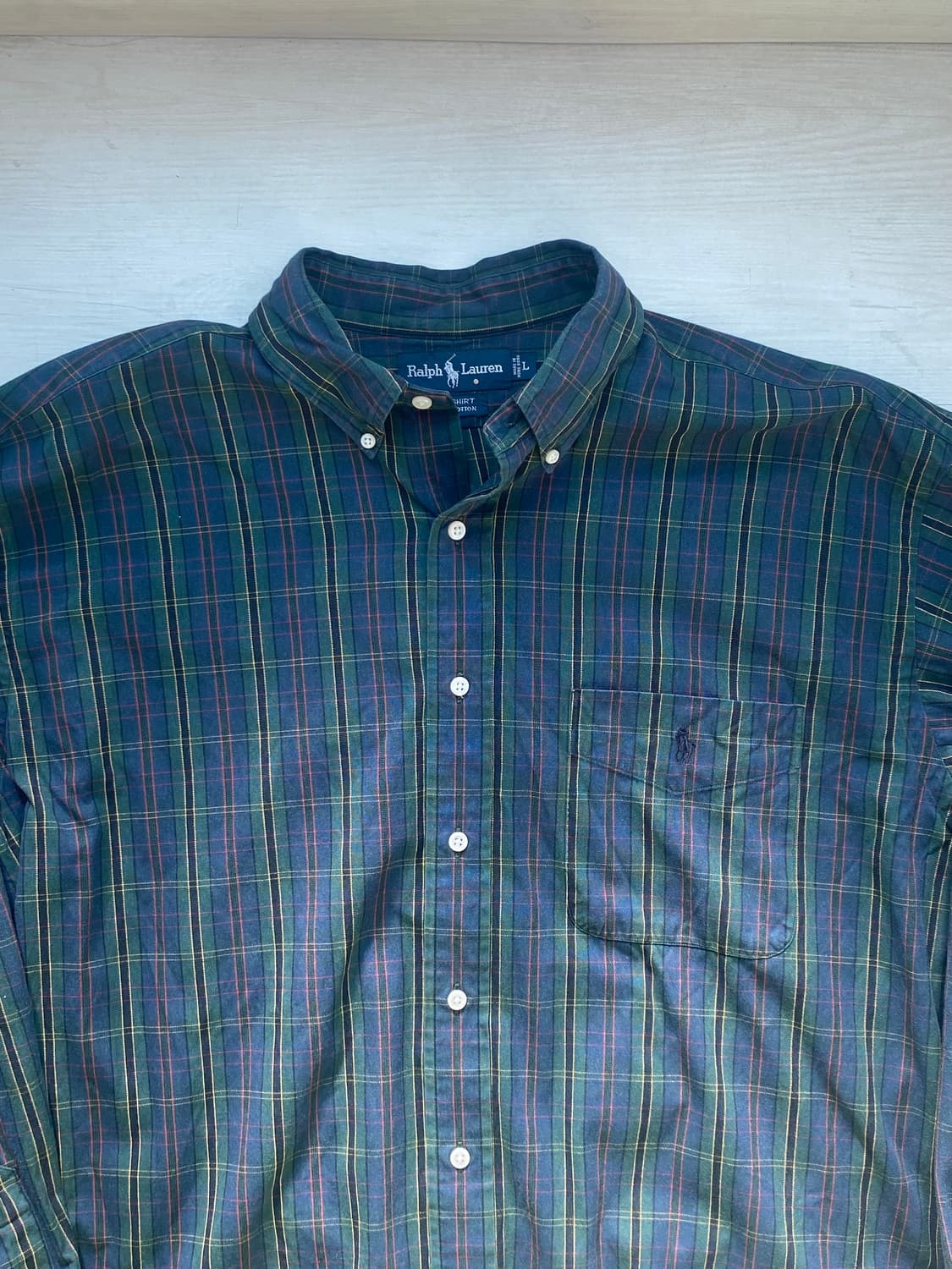 90s 폴로 빅셔츠 타탄 체크 L 상품이미지2