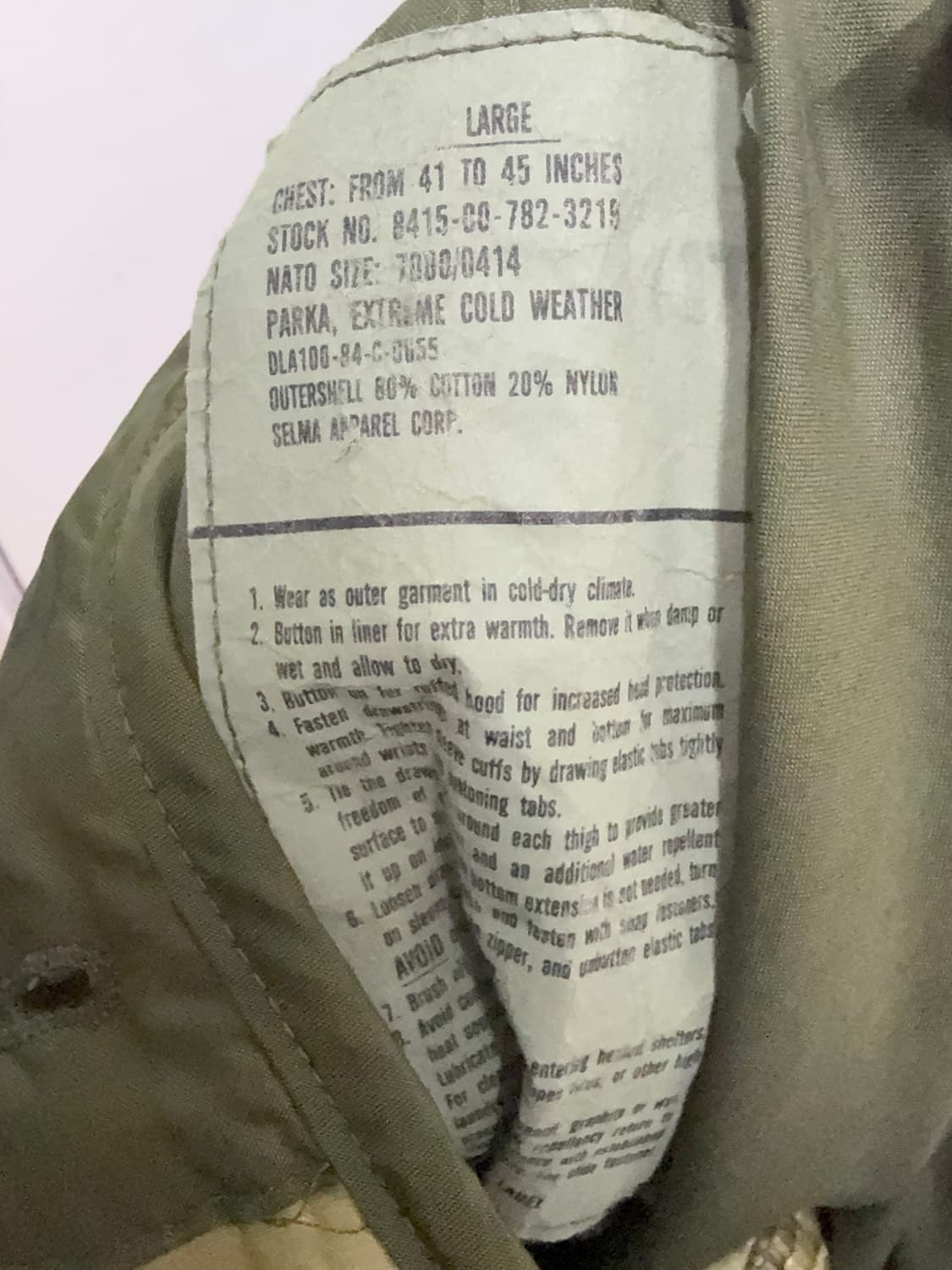 오리지날 m64 피쉬테일 개파카 내피m 외피L 상품이미지5