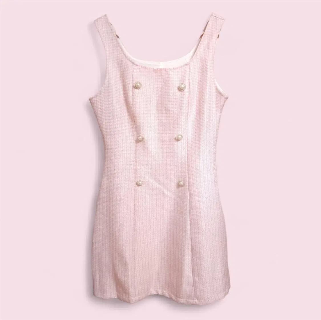 핑크 트위드 민소매 미니원피스 상품이미지7