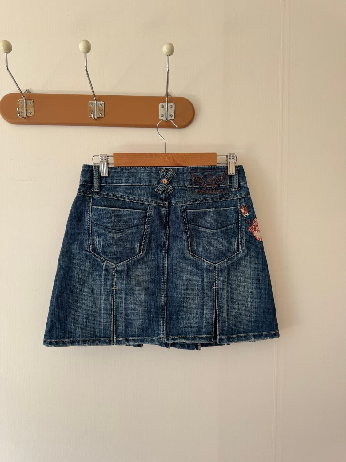 오리엔탈 데님 플리츠 미니 스커트 상품이미지3