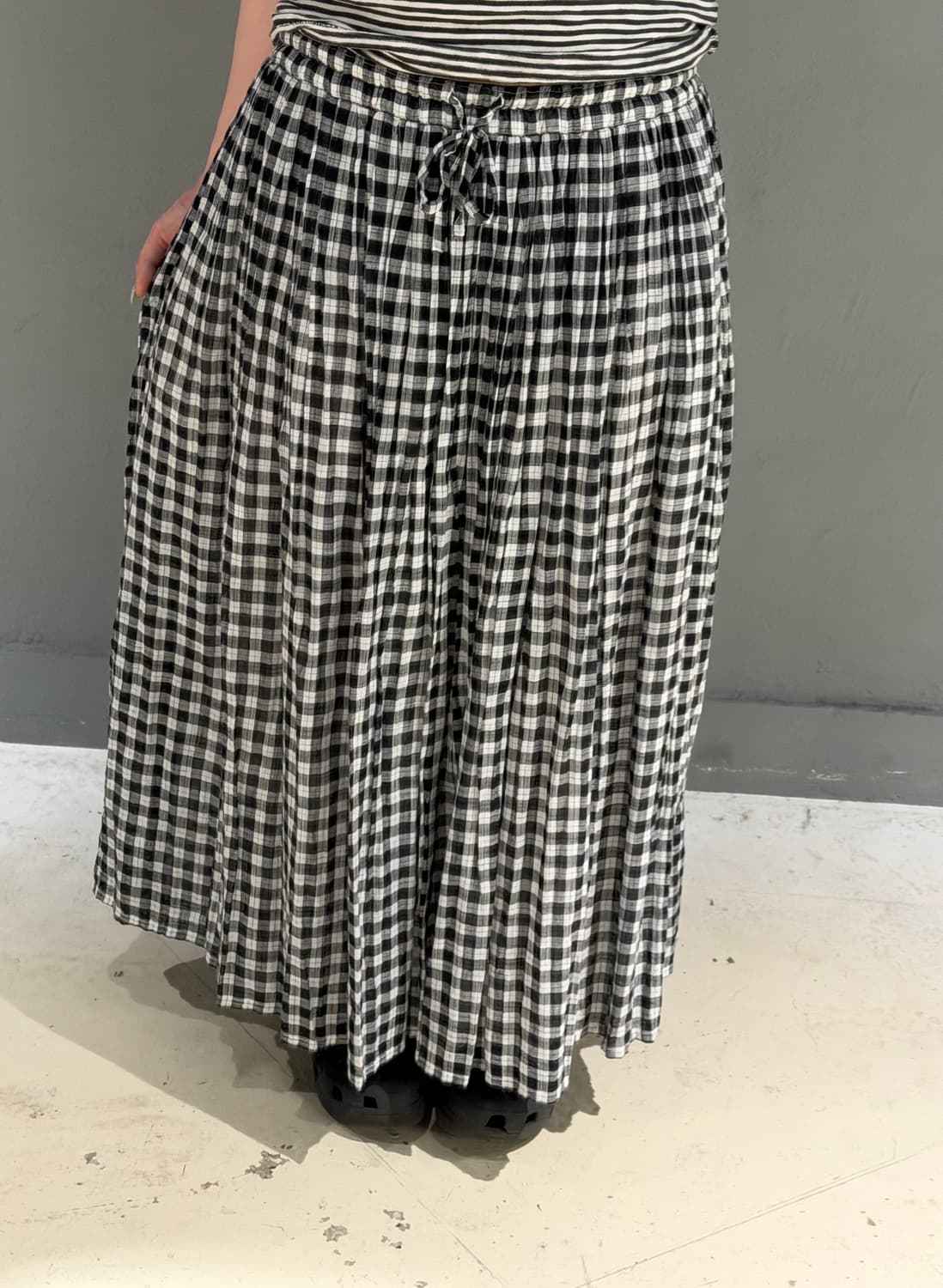 check pattern long skirt 상품이미지3