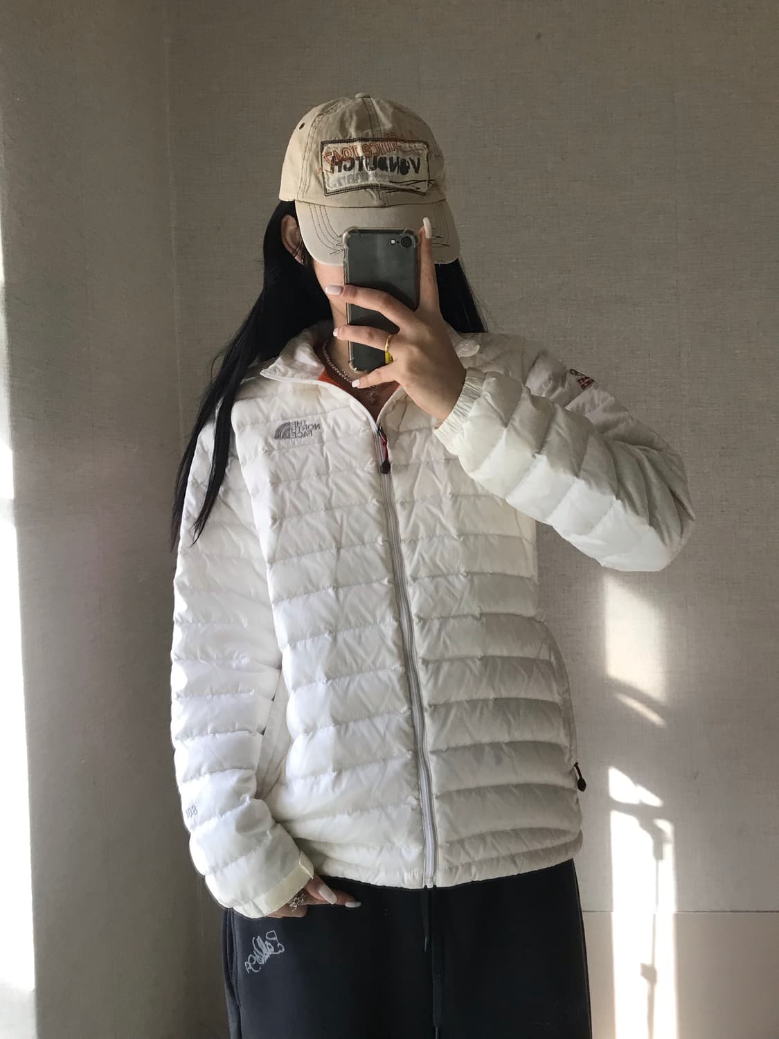 노페 아이보리 실버 경량패딩 상품이미지5