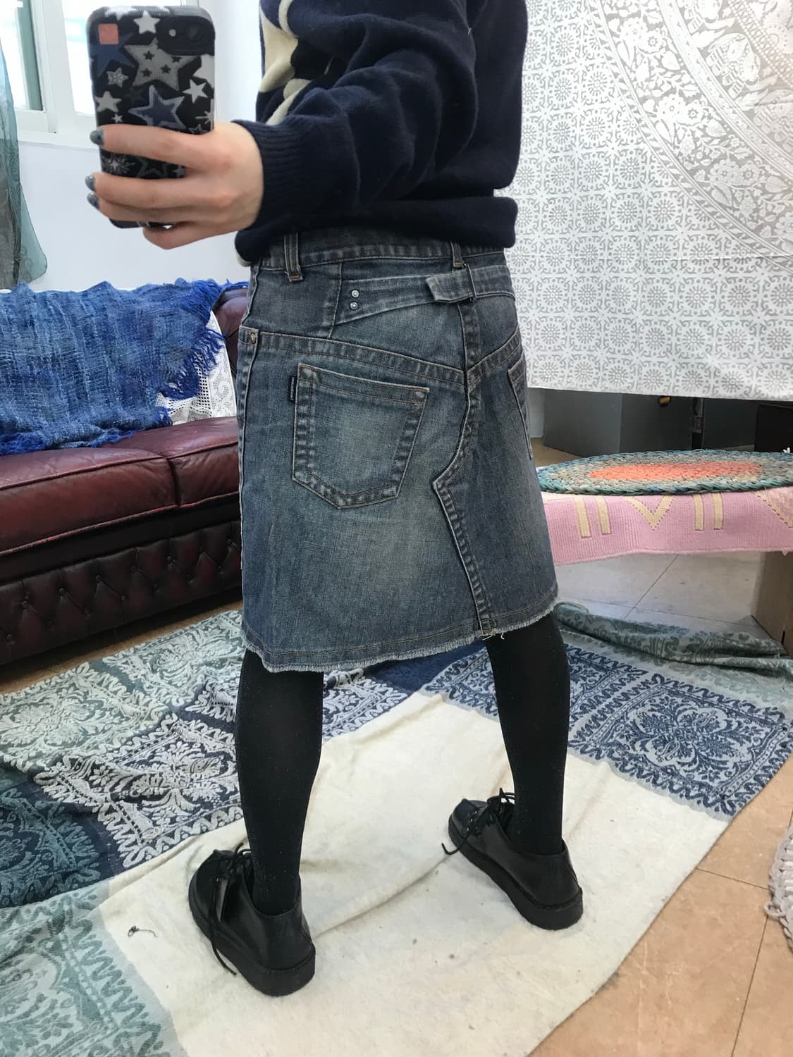 캘빈클라인 CK 여성 신치백 데님 미니스커트  상품이미지2