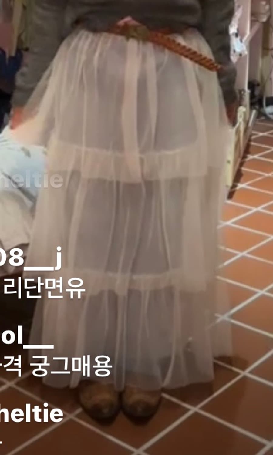 프리즈프레임 빈티지 시스루 캉캉 샤스커트 상품이미지3