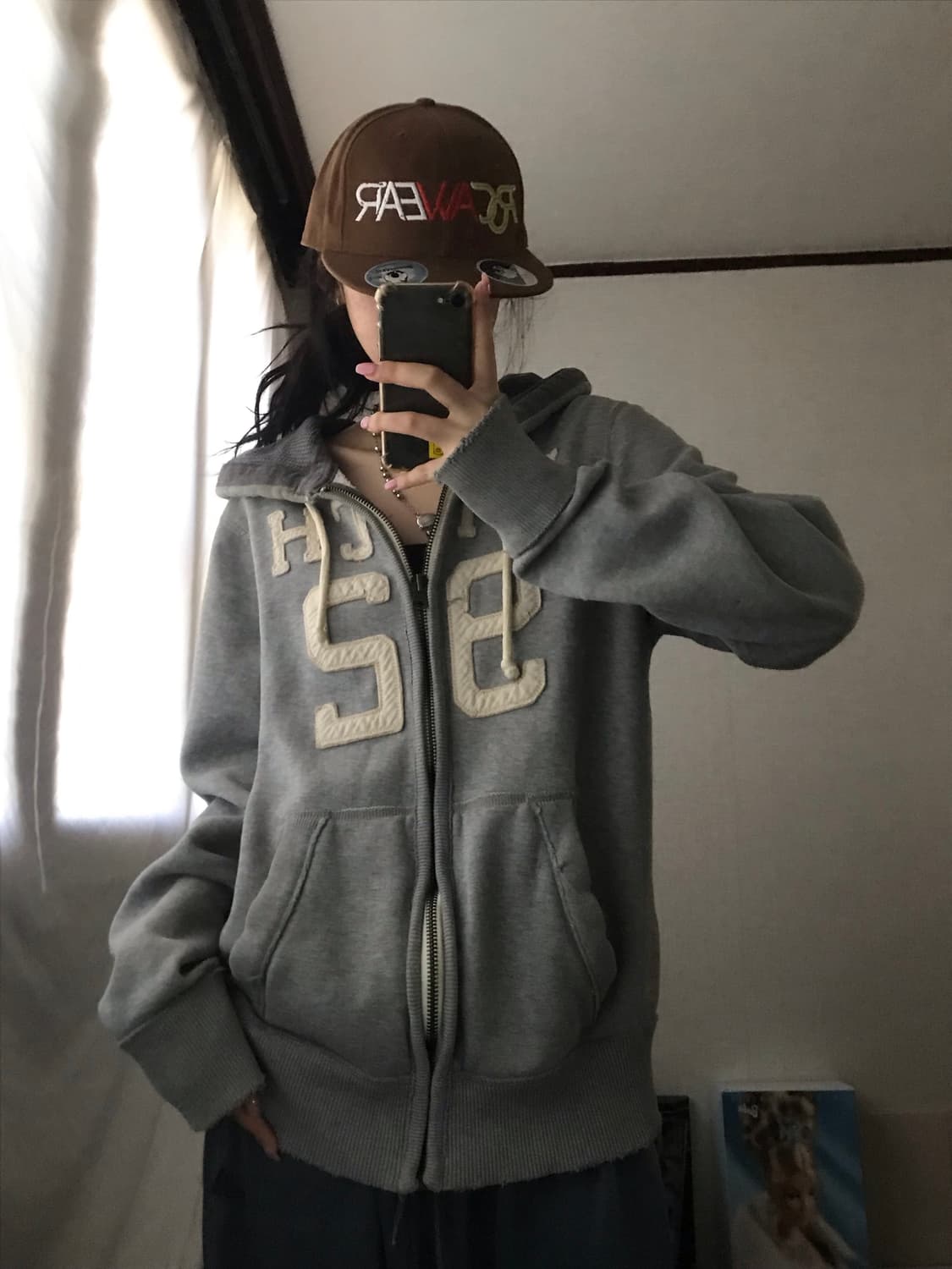 아베크롬비 그레이 빅로고 후드집업 상품이미지7