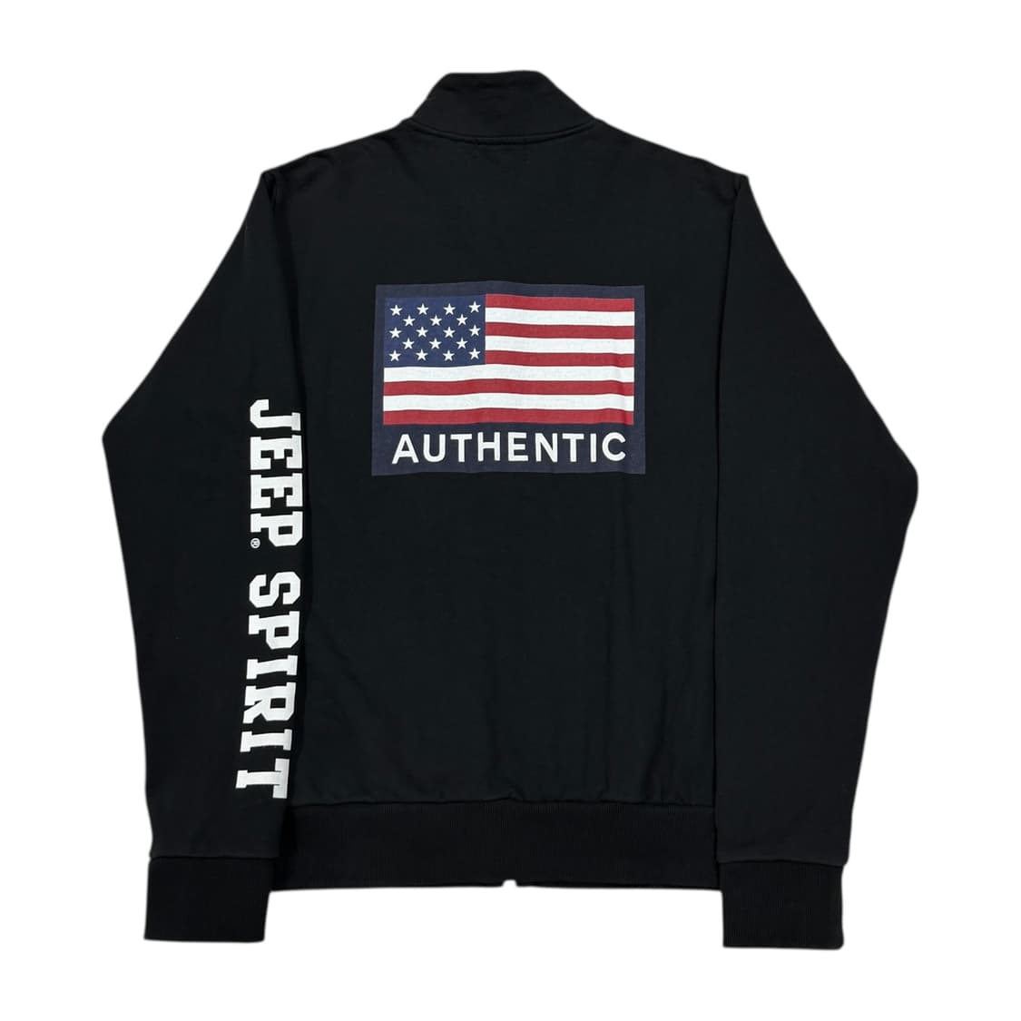 지프 빈티지 Y2K 성조기 아틀레틱 면 집업 져지 블랙 XL 105 상품이미지1