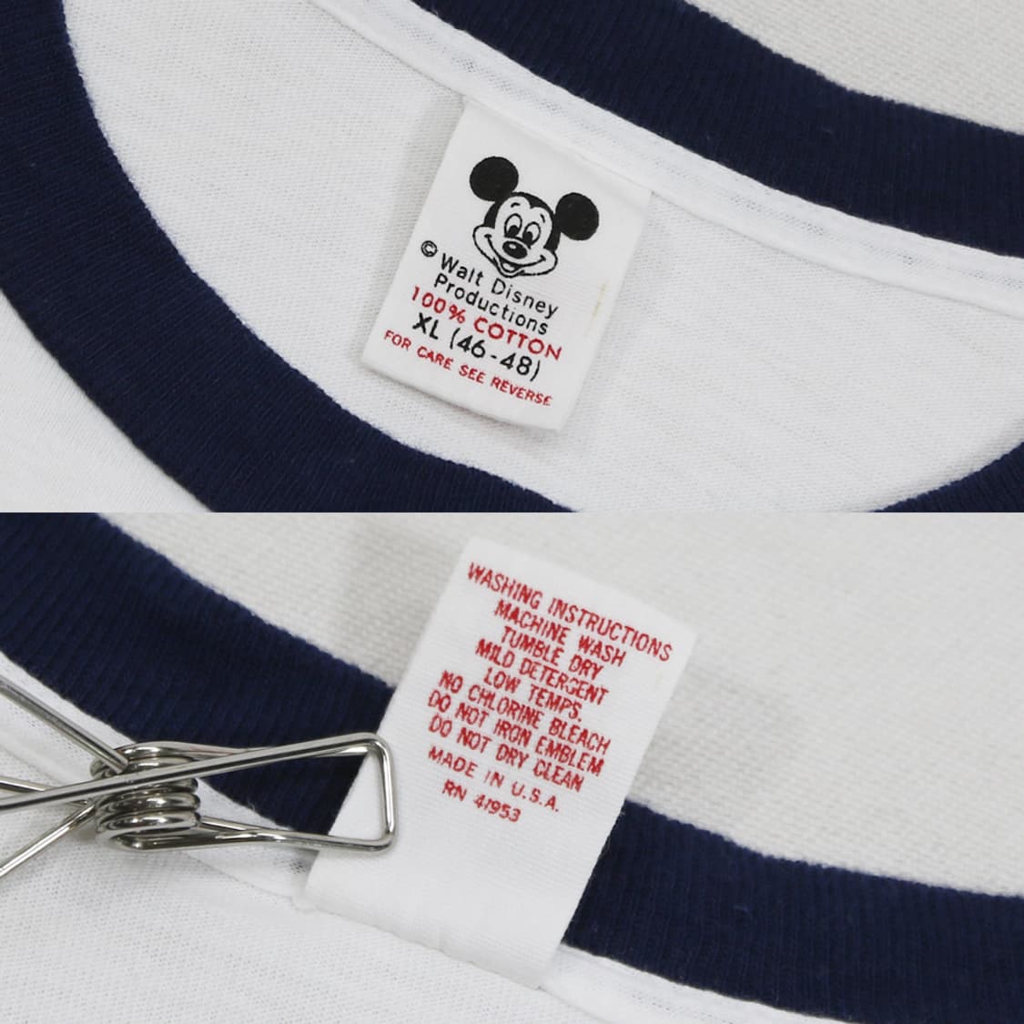 (착용컷) 70~80's Walt Disney 미키 마우스 링거 반팔 티 상품이미지6