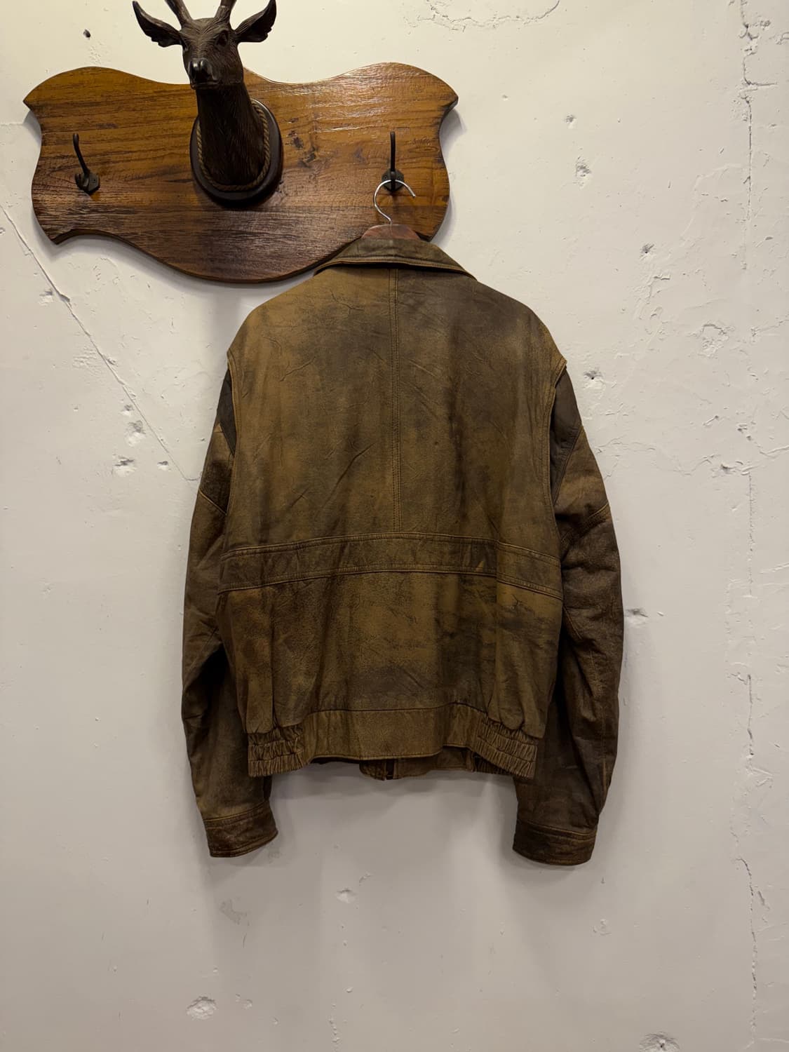 (L) 90s Map-Lined Leather Bomber Jacket  상품이미지7