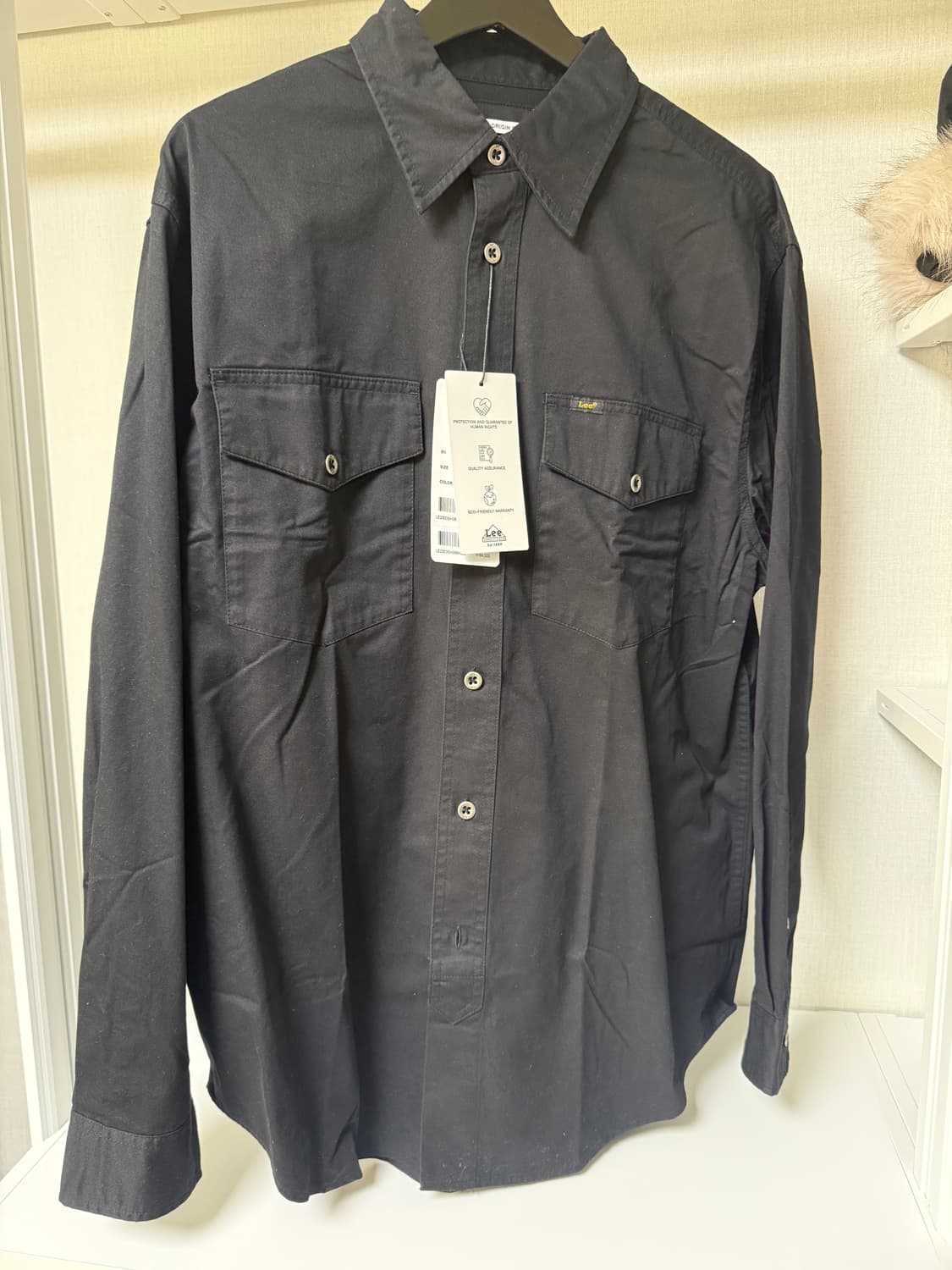 [L] 리 웨스턴 오리진핏 코튼셔츠 블랙 상품이미지1