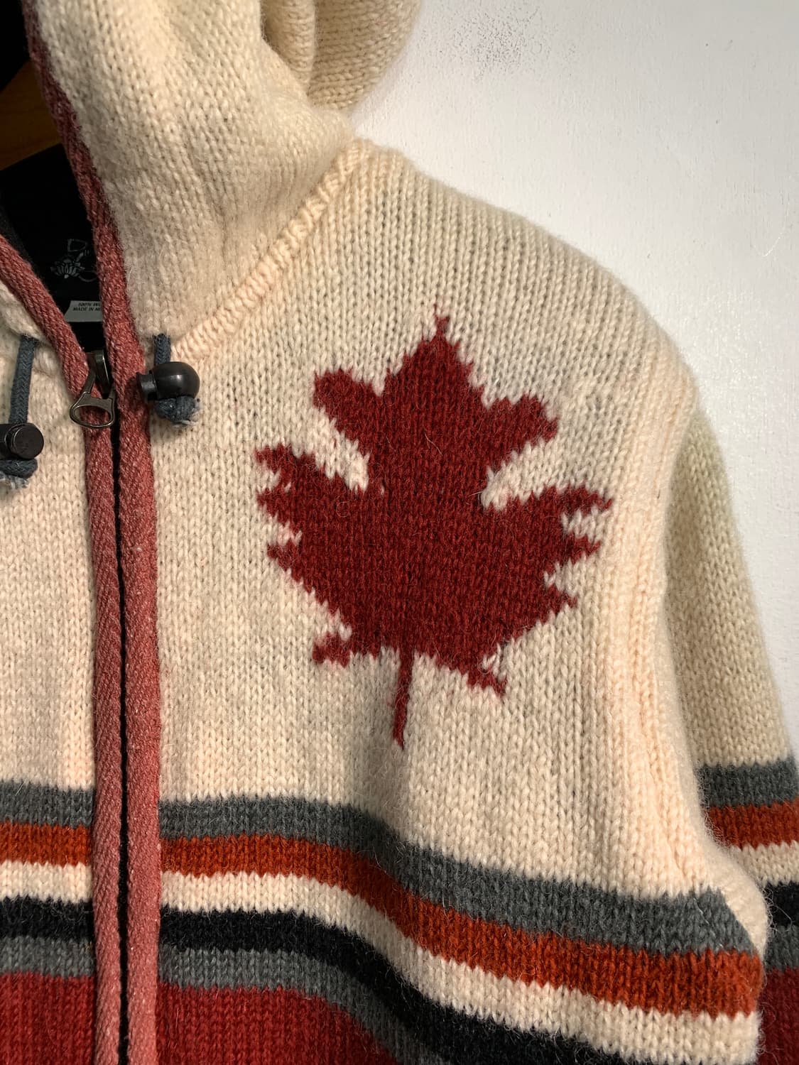 Wool 100% 캐나다 니트후드집업 s (made in nepal) 상품이미지3