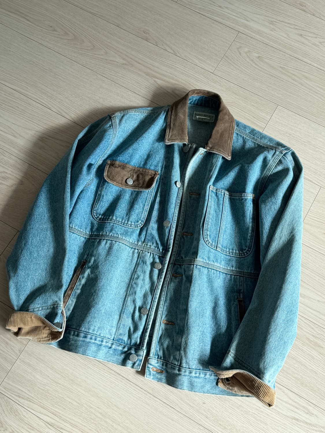 빈티지 바나나 리퍼블릭 스웨이드카라 데님자켓 상품이미지1