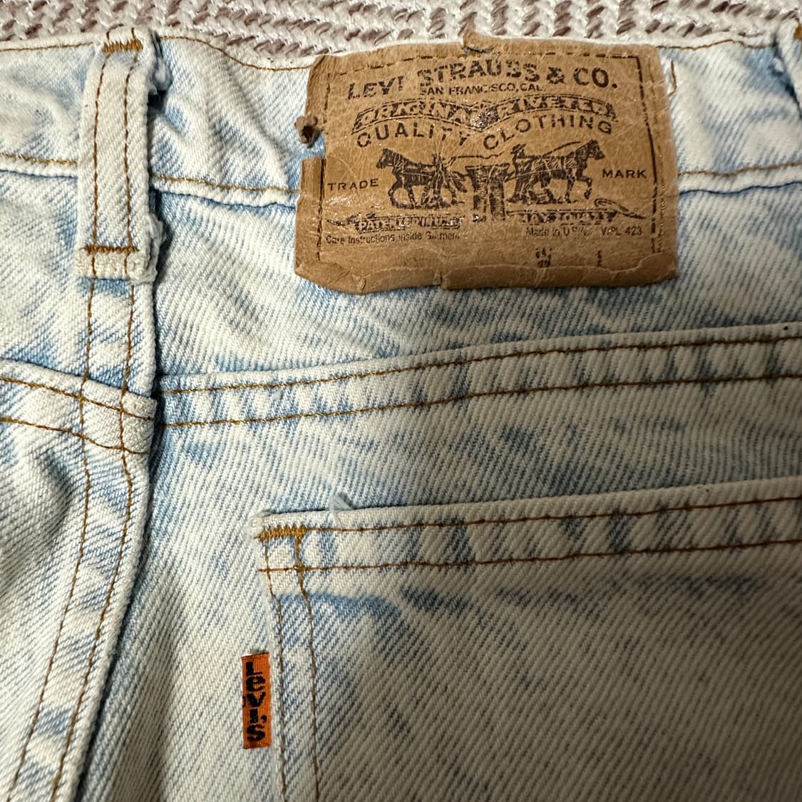 LEVI'S 550 90's usa made orangetab denim 상품이미지3