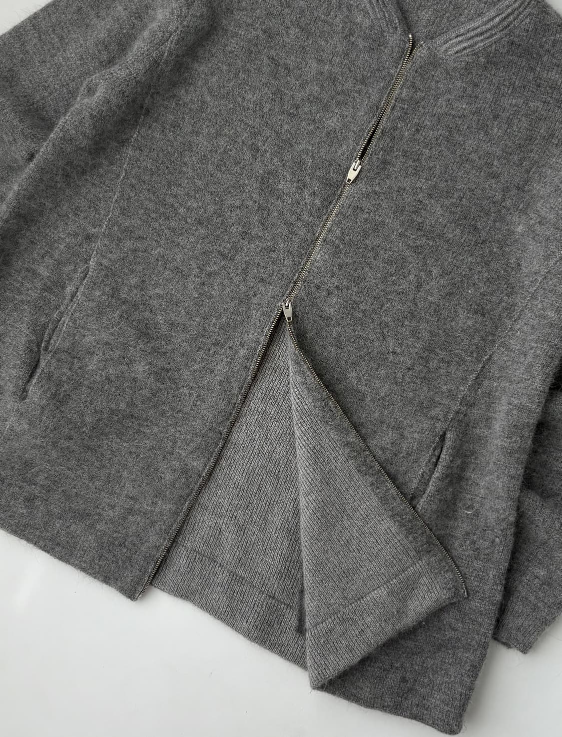 System 시스템 그레이 울 집업 투웨이 가디건 상품이미지4