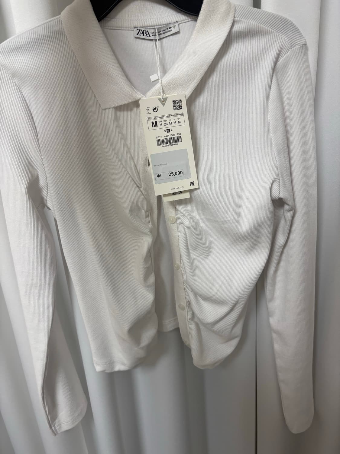 ZARA 셔링 셔츠 새상품 (택 O ) 상품이미지1