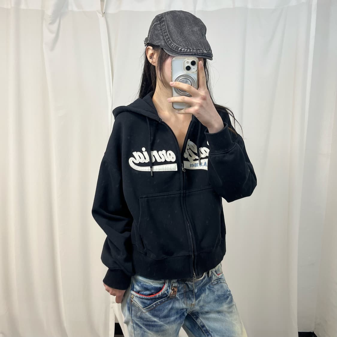 Who A U Black Hood Zip-up 상품이미지1