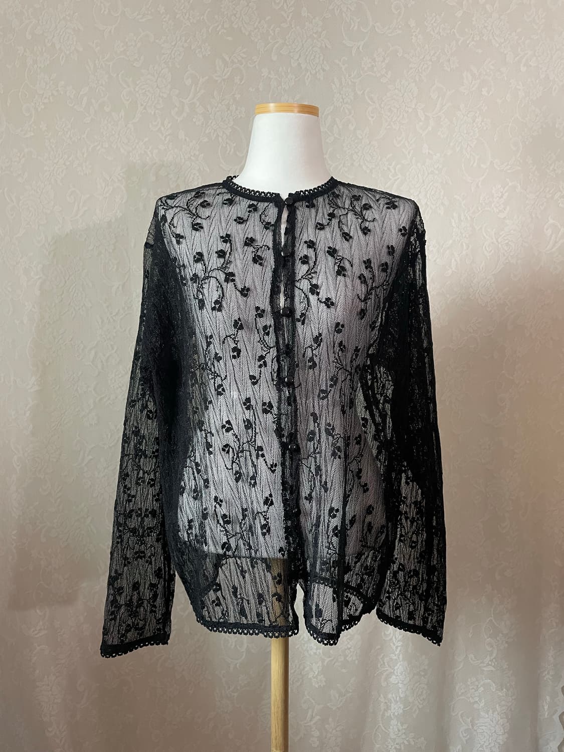 빈티지 플라워 레이스 시스루 가디건 상품이미지1