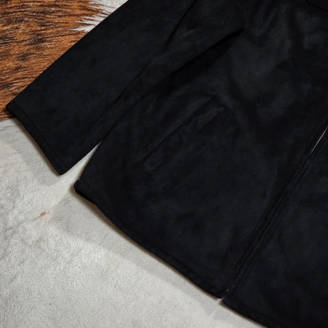 퍼 카라 블랙 무스탕 자켓 상품이미지3