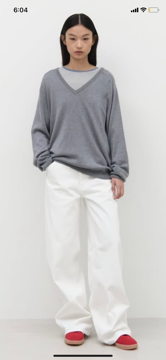 GBH 루즈 브이넥 니트 그레이 Loose V-Neck Knit Grey 상품이미지1