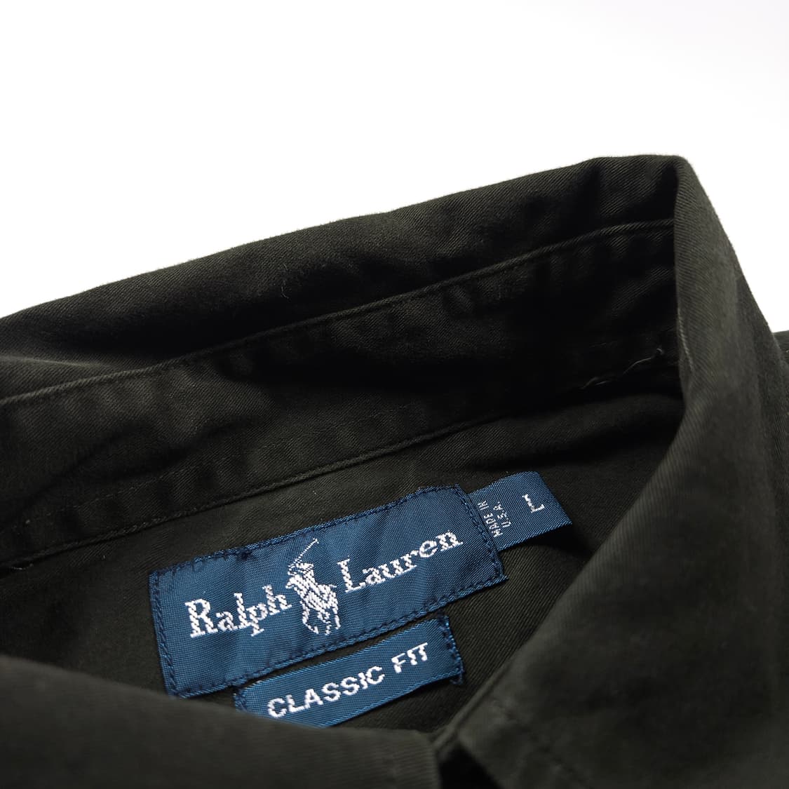 폴로 랄프로렌 포니 로고 카키 미니멀 셔츠(L) 상품이미지5