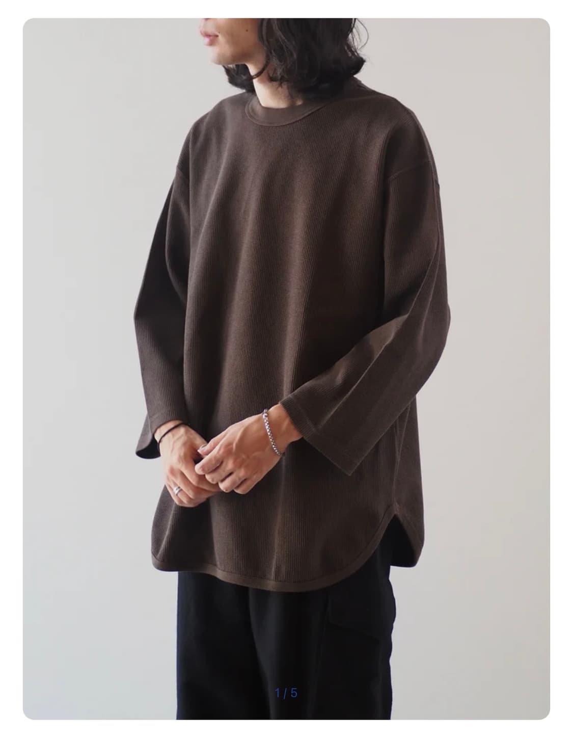 Blurhms rootstock 와플 베이스볼 티셔츠 브라운 상품이미지9