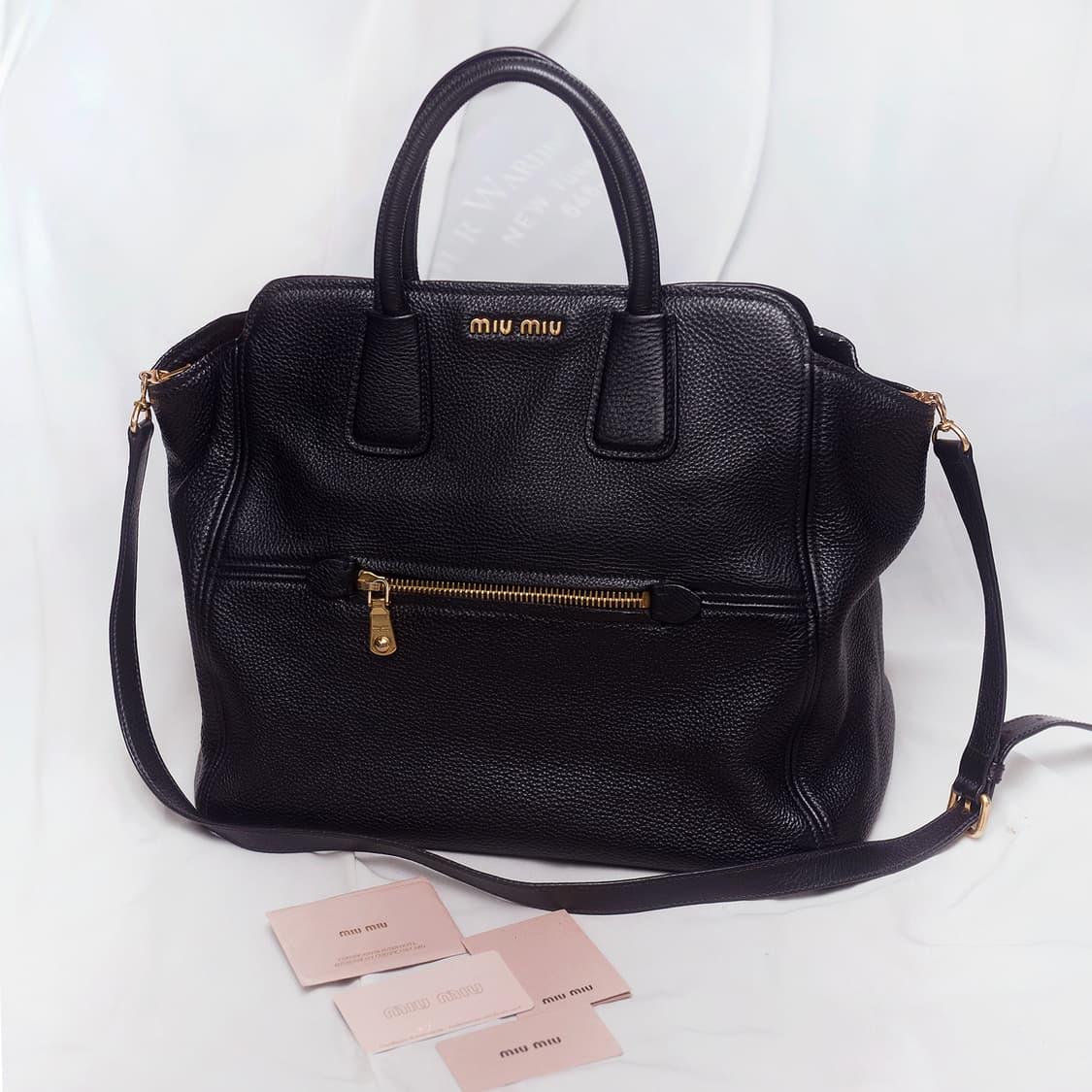 미우미우 (miu miu) 비텔로 카리브 금장 블랙 2웨이 빅토트.숄더백 상품이미지1