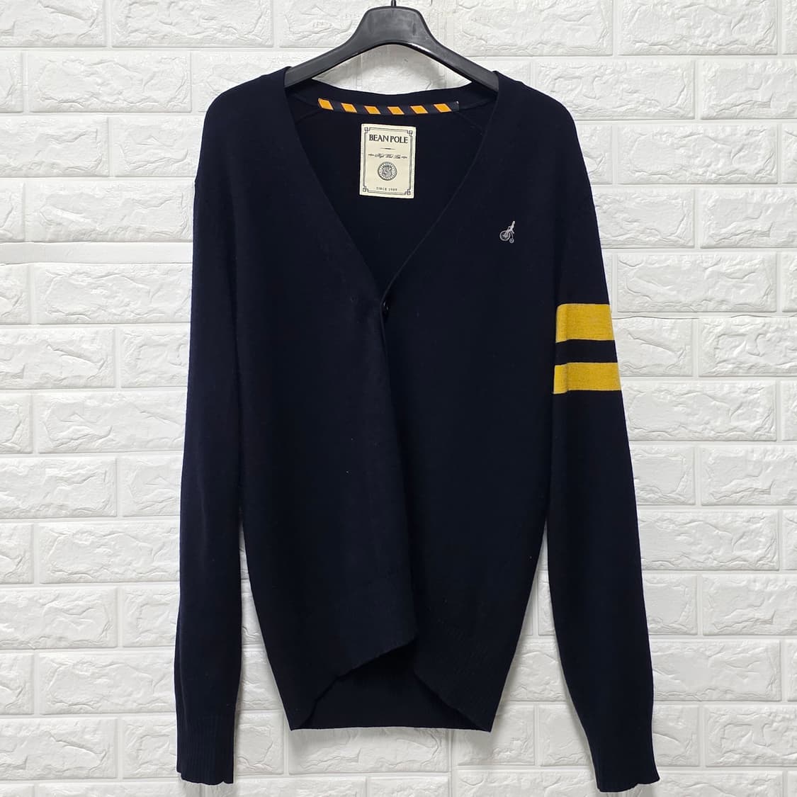 빈폴 네이비 옐로우 배색 가디건 100 상품이미지1