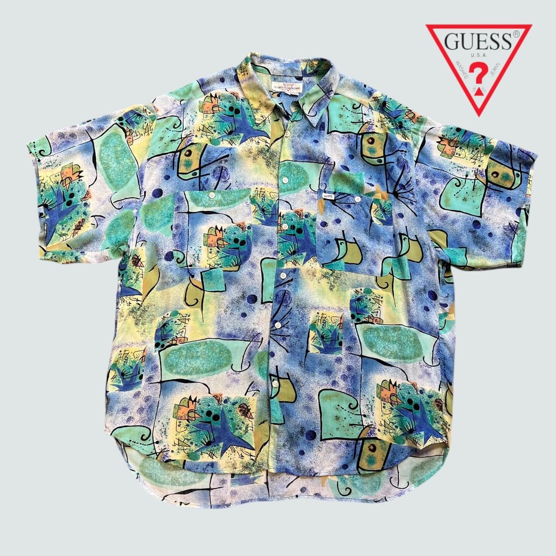 [XL]90's 게스 조지 마르시아노 빈티지 반팔 셔츠  상품이미지1