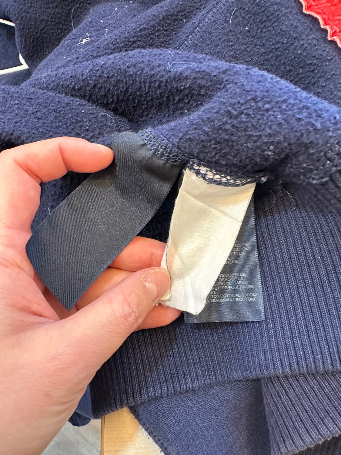 XL) 타미 힐피거 네이비 기모 후드 집업 상품이미지5