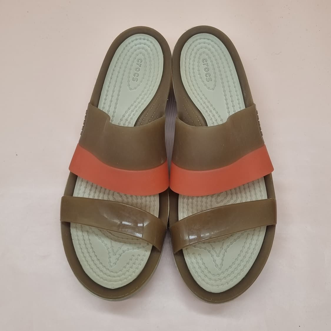 크록스 컬러블록 여성슬리퍼W6 230 굽5 상품이미지2