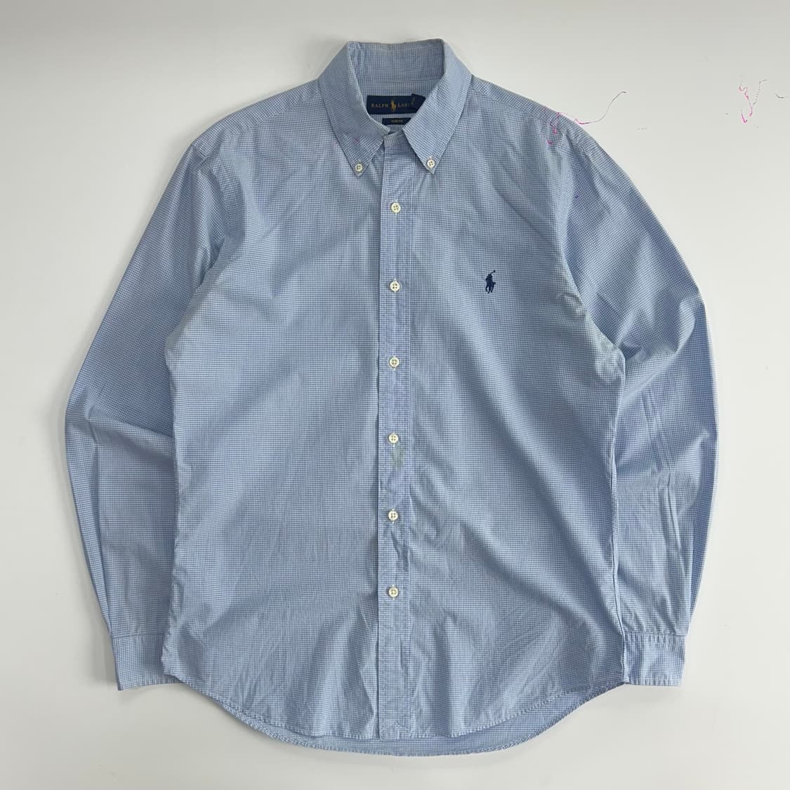 Polo 폴로 네이비포니 라이트블루 체크 셔츠 상품이미지3