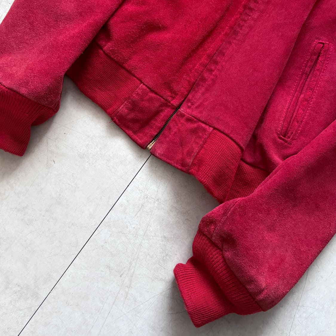 VINTAGE 90-00s 쇼트 스웨이드 레더 블루종 상품이미지6