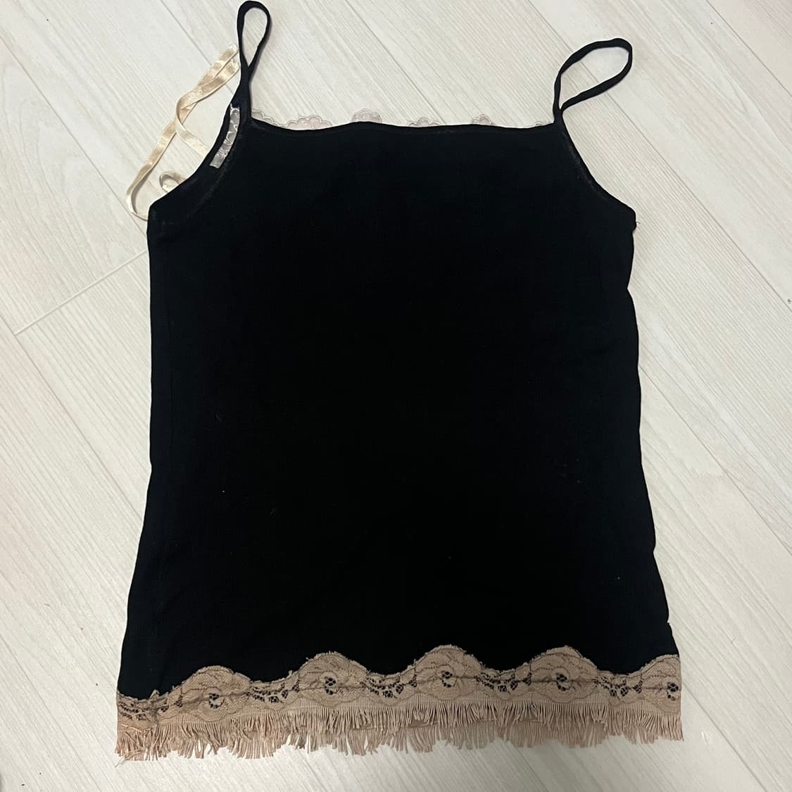 레이어드 슬리브리스 y2k 라떼갸루 레이스 나시 탑 상품이미지2