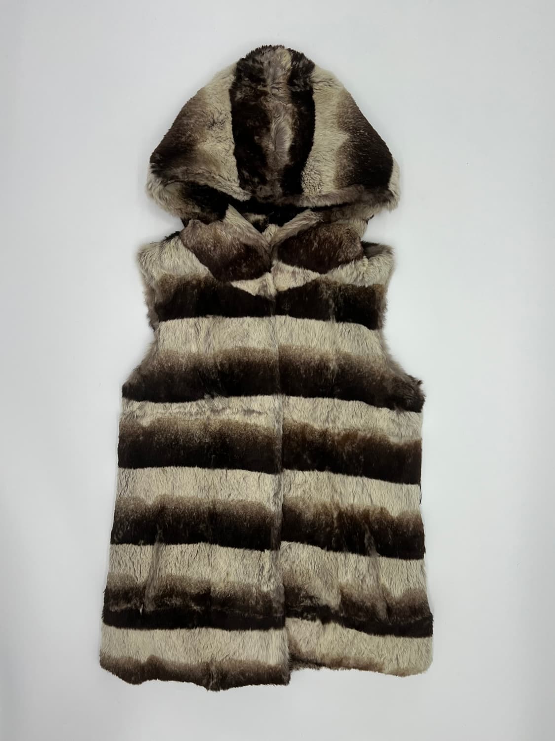 래빗 퍼 후드 베스트 상품이미지1