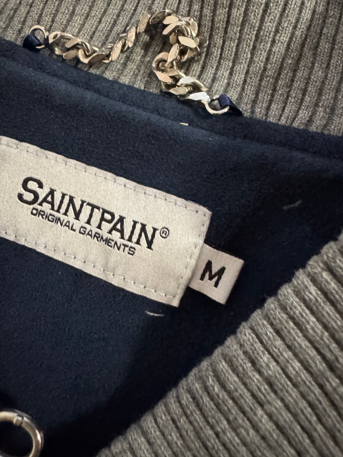 세인트페인 saintpain 암 포켓 스웨이드 자켓 M 네이비 상품이미지3