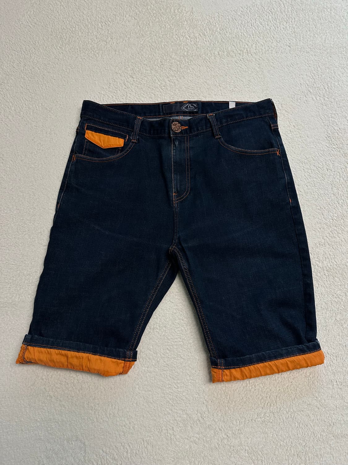 에비수 호랑이 프린팅 버뮤다 데님팬츠 반바지 상품이미지7