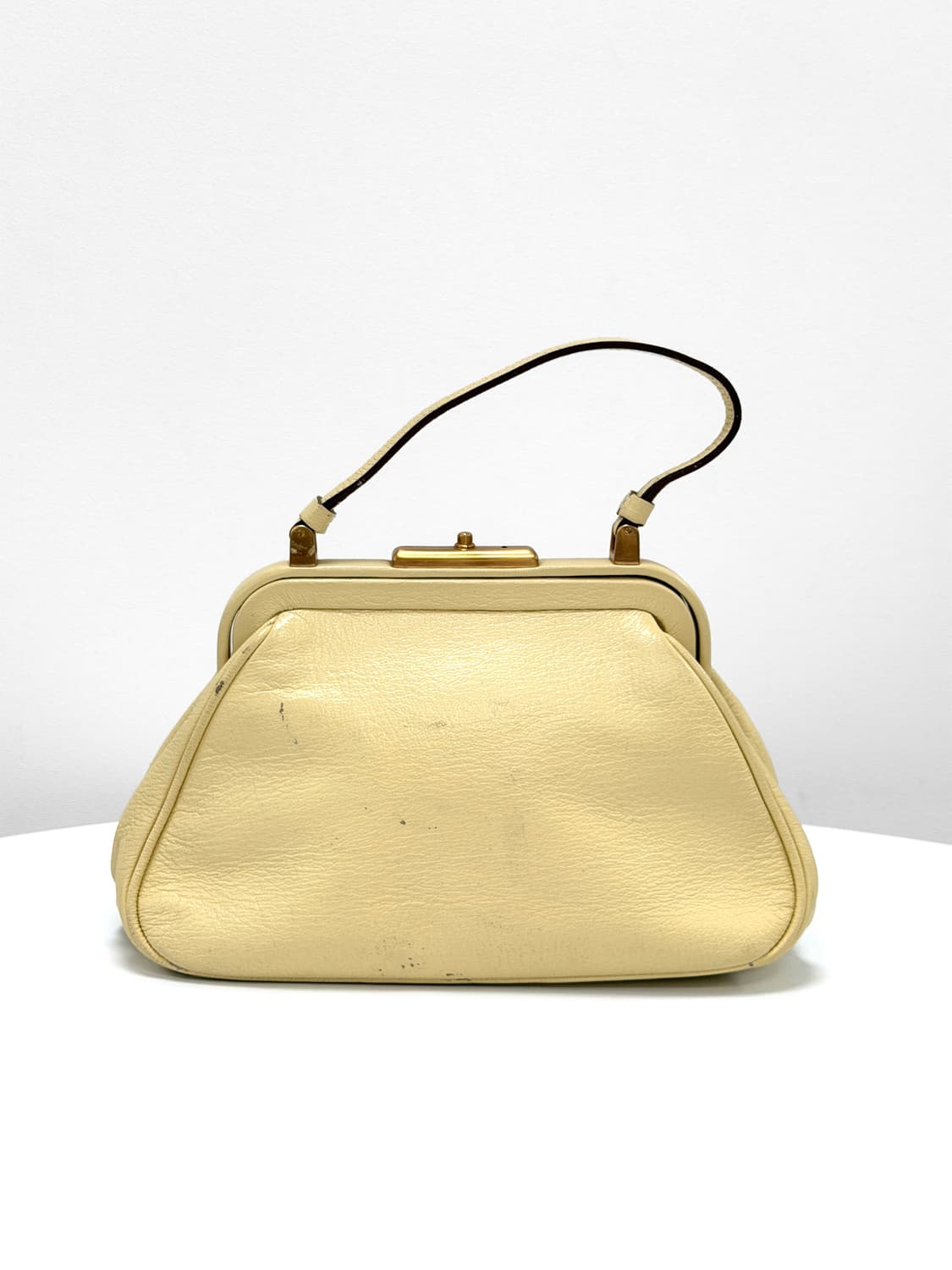 프라다 크림 베이지 레더 프레임 탑핸들 백 상품이미지5