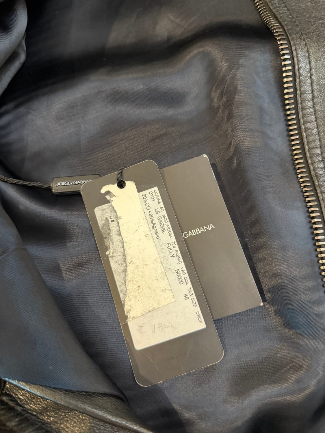 00s 돌체앤가바나 아카이브 램스킨 플레이트 레더자켓 블랙 상품이미지10