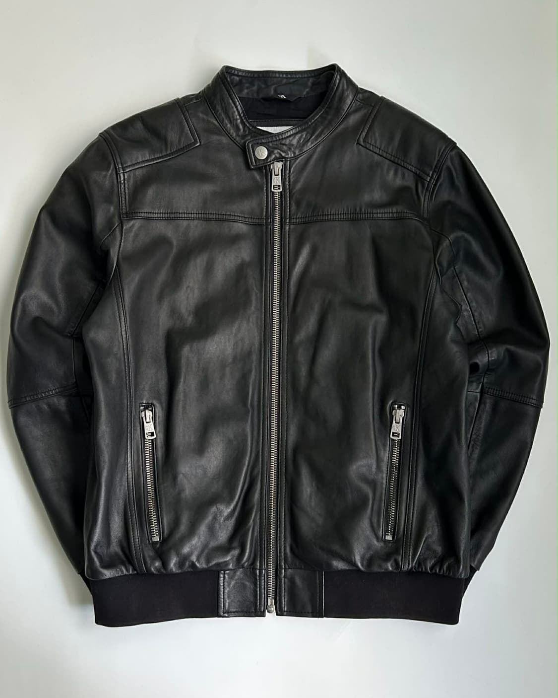 [L] 캘빈클라인 진스 나파 양가죽 봄버 라이더 자켓 테크웨어 상품이미지1
