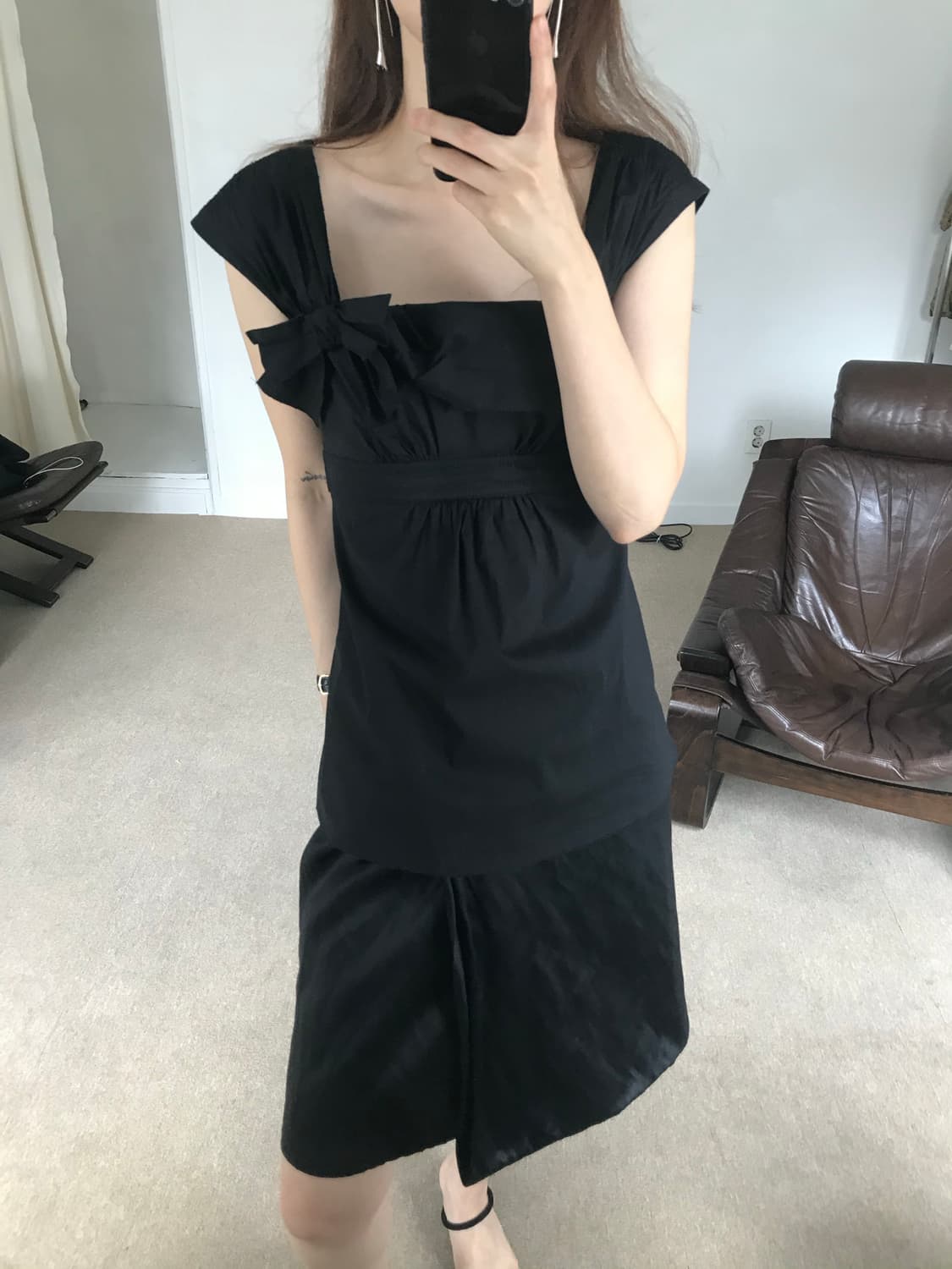 black ribbon sleeveless 상품이미지6