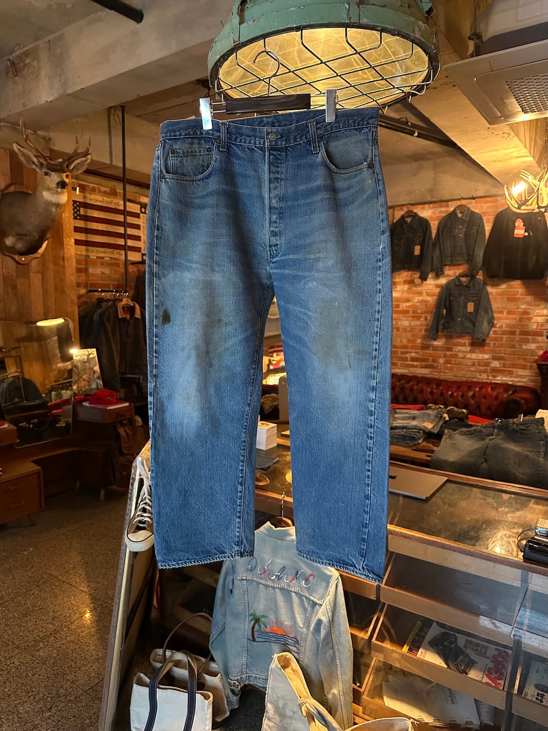 70s USA 빈티지 리바이스 501 66후기 셀비지 데님 팬츠 상품이미지1