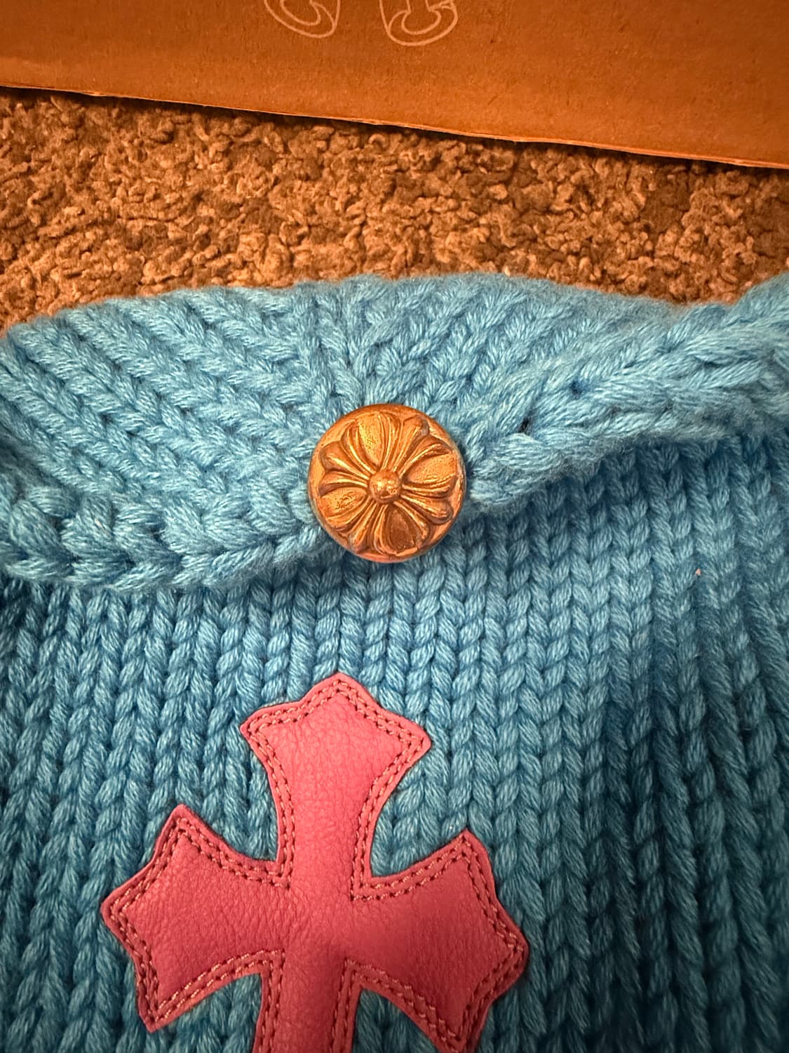 (새상품) 크롬하츠 캐시미어 퍼플 세메터리 크로스패치 비니 상품이미지4