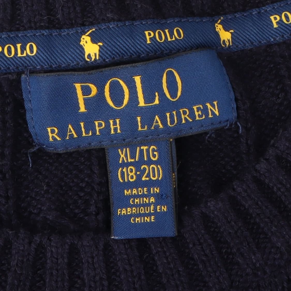 폴로 랄프로렌 네이비 코튼 라운드 케이블 니트 상품이미지8