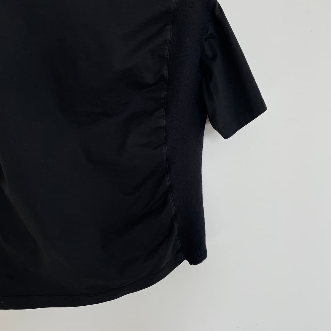 솔리드옴므 블랙 니트&코튼 반팔 티셔츠 상품이미지7