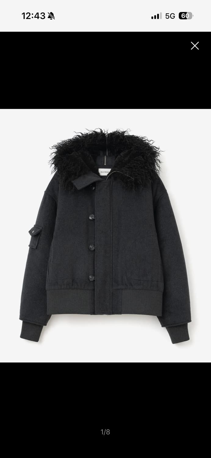 밀로 우먼 버튼 플라이트 울 파카 차콜 S 상품이미지1