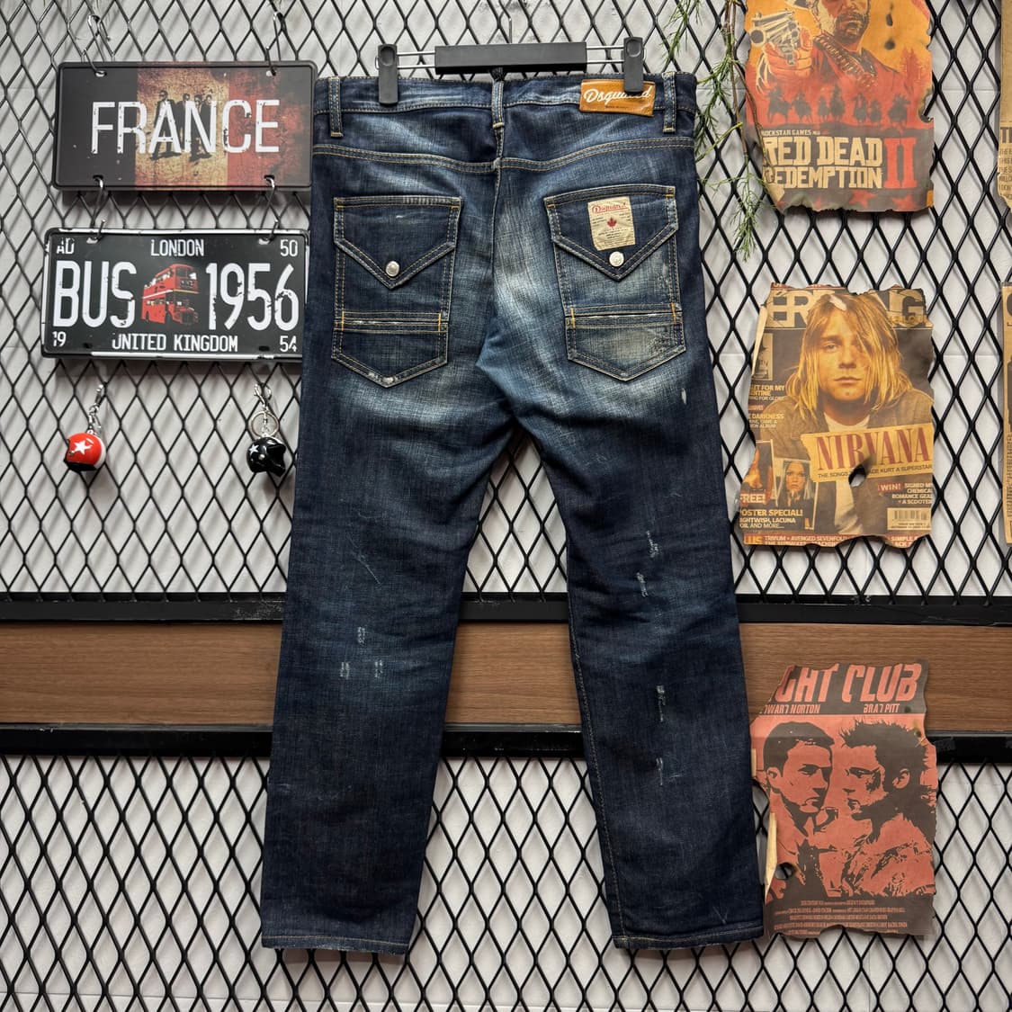 디스퀘어드2 디스트로이드 슬림 진 후면 패치 포인트 진청 상품이미지1