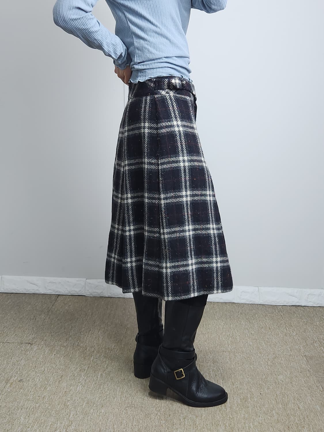 체크 버클 스커트 상품이미지3