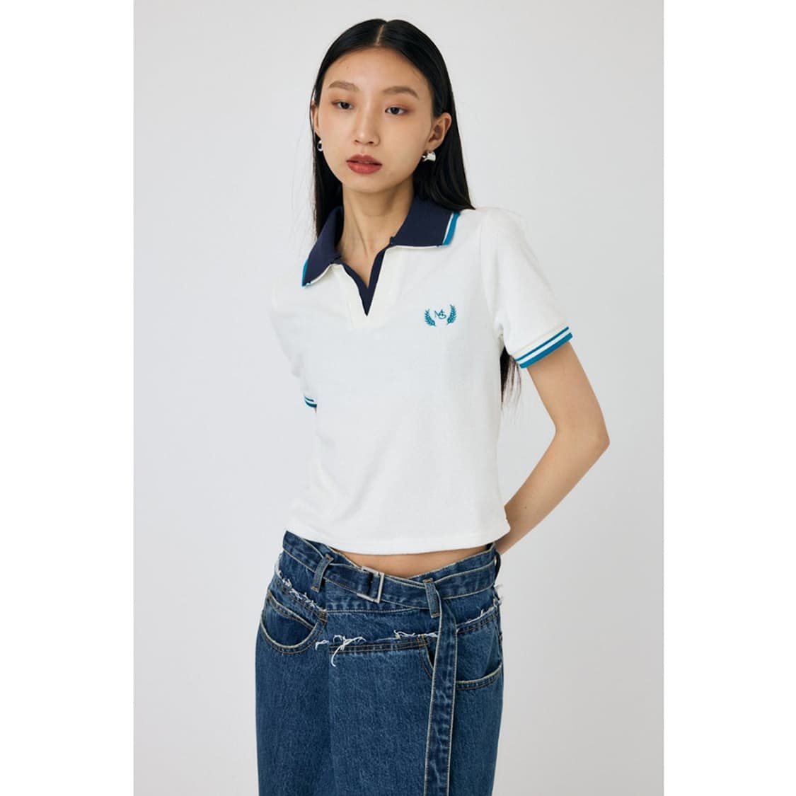 마우지 MOUSSY Double Collar Pile T-shirt 상품이미지1