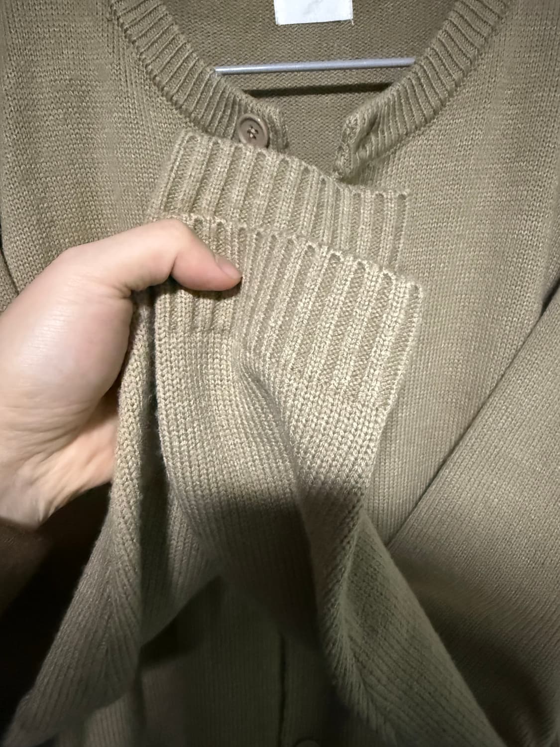 니트 가디건 짙은 베이지 xl 상품이미지3